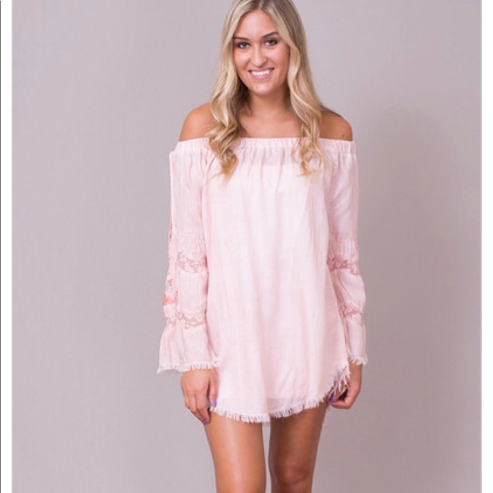 Billy T Embroidery Frey Hem Dress